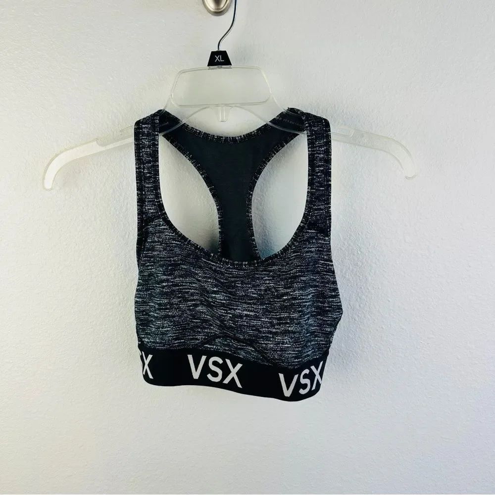 Victoria Sport Black White Space Dye Sports Bra Size S